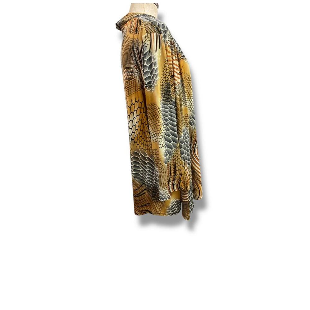 Size 3X LBisse Womens Shirt Pullover Faux Cardigan Abstract Reptile Print - Picture 5 of 7